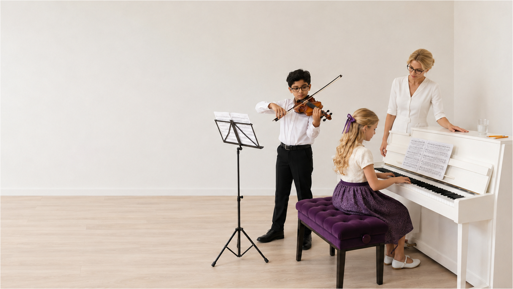 Violin and piano lesson at Brooklyn Melodies